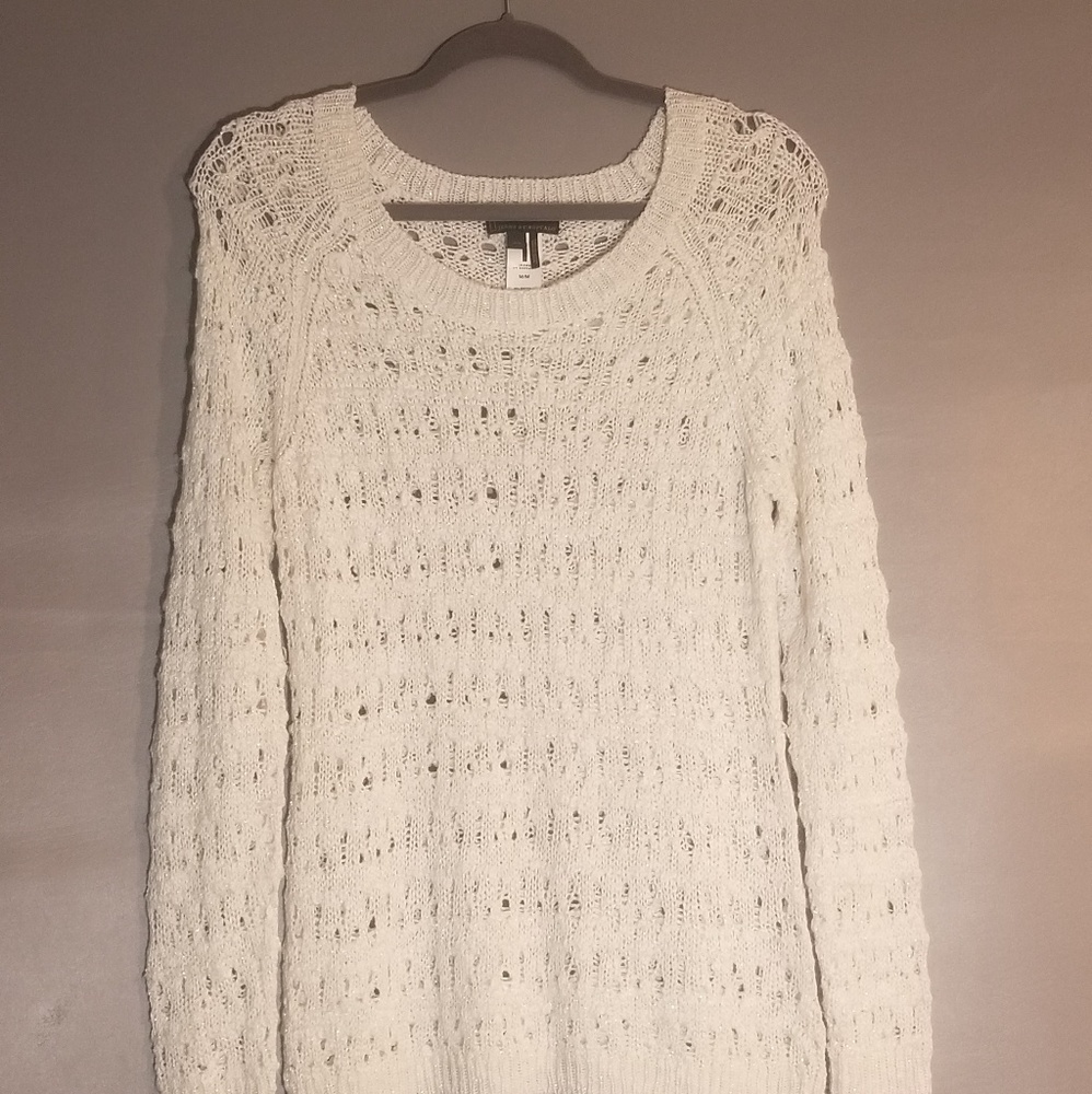 Knit sweater with silver specks